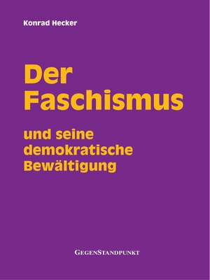 cover image of Der Faschismus und seine demokratische Bewältigung